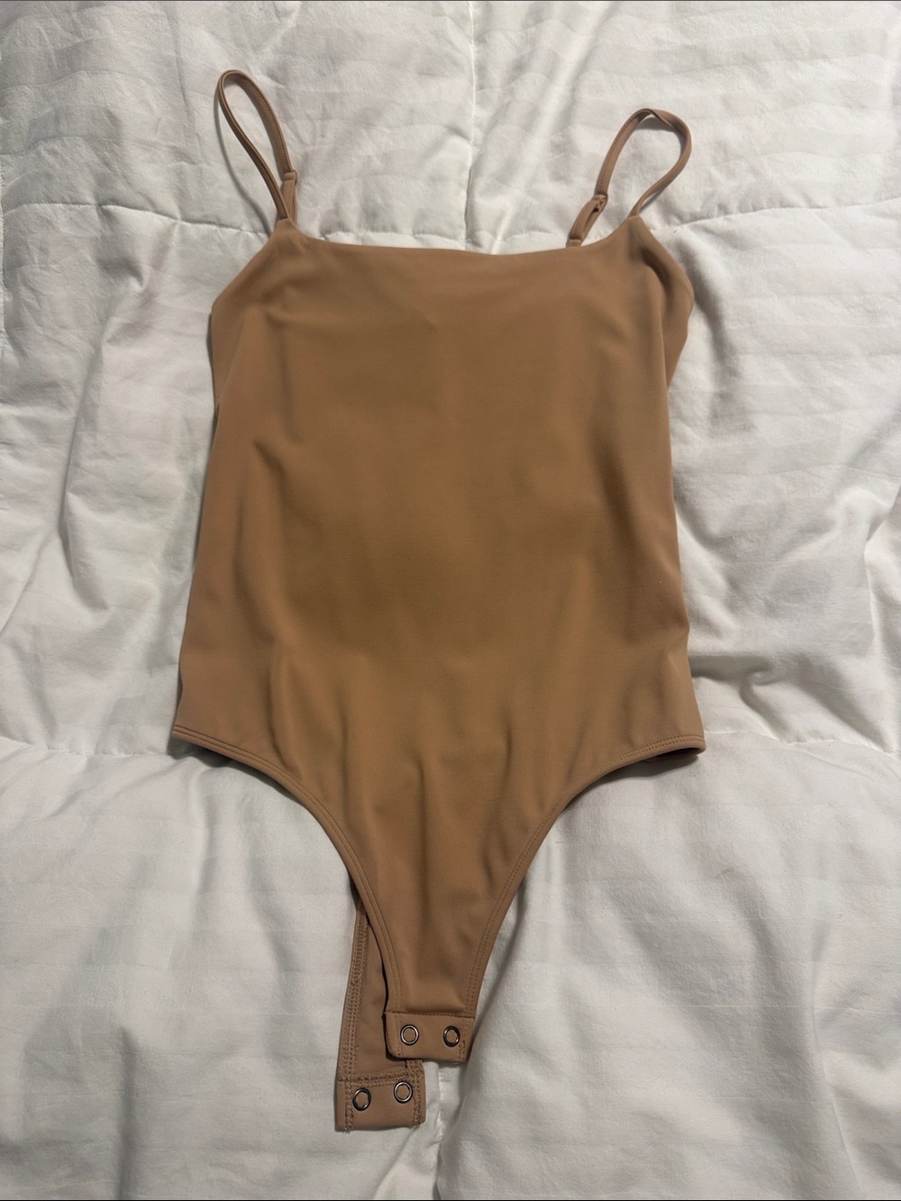 Express - Tan Slim-Strap Bodysuit - Small